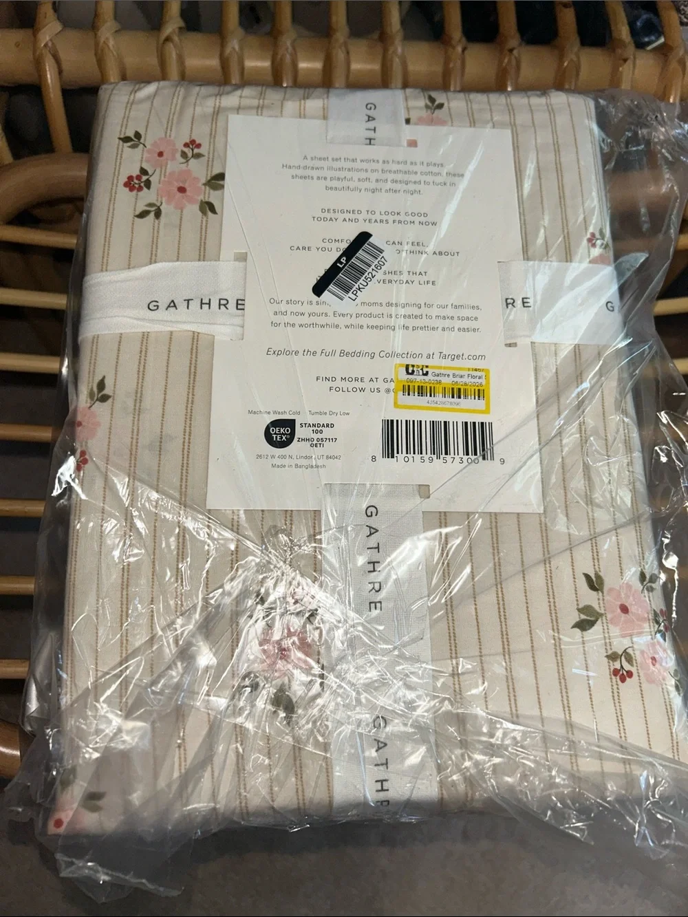 Gathre  Queen Scalloped Floral Sheet Set 100% Cotton